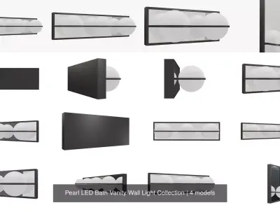 Pearl LED Bath Vanity Wall Light Collection 3D Model Pack