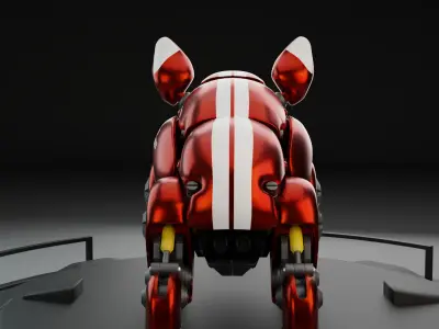 HWJ RAMBLER Mecha Bulldog Low-poly 3D model
