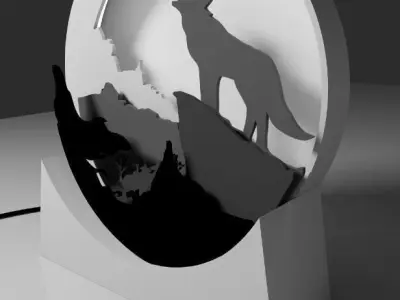 Howling wolf light box  3D print model