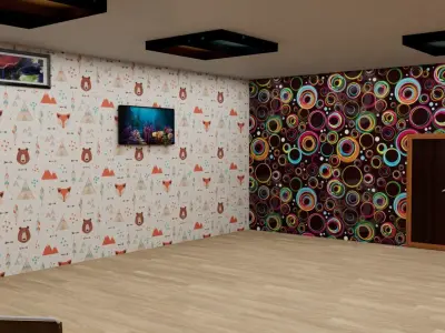 3D Bedroom room design for kids 3D model