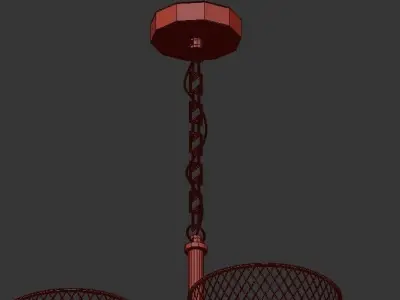 Connor R chandelier with four metal baskets 3D model