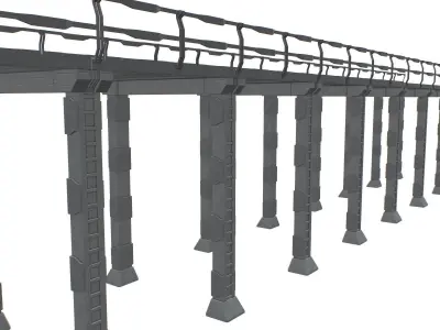 Sc Fi Bridge Low-poly 3D model
