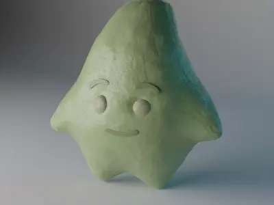 Cute Fat Character Low-poly 3D model