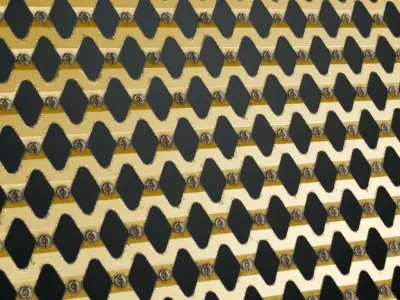Rusty Gold Sci-Fi Metal Mesh Transparent PBR Seamless Texture