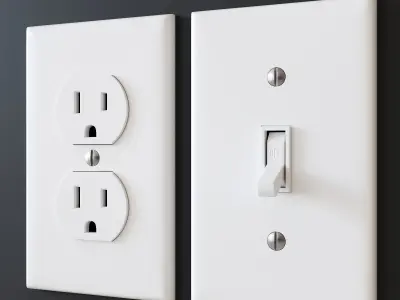 US electrical outlets and switches 3D model