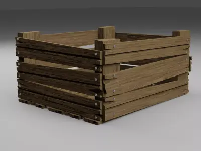 Wooden Box Free low-poly 3D model
