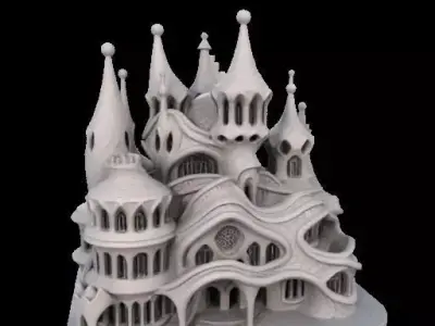 Surreal Gothic Fantasy Building 3D print model
