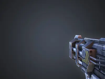 Laser Gatling Gun Low-poly 3D model