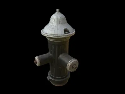 Realistic US Fire Hydrant Low-poly 3D model