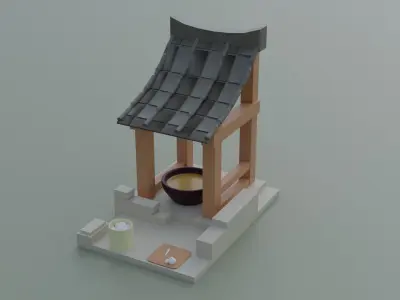 Low Poly STRATEGY Set - 13 Unique Models Mega Pack  ASIAN-STYLE Low-poly 3D model