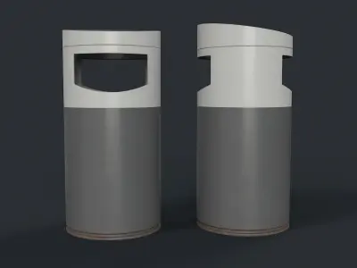 Street Trash Can 9 PBR Game Ready Low-poly 3D model