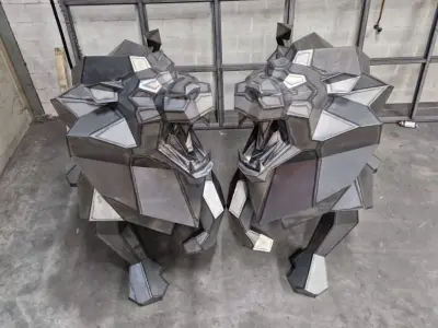 Welding Project Plans Drawings Lion DXF PDF 3D model