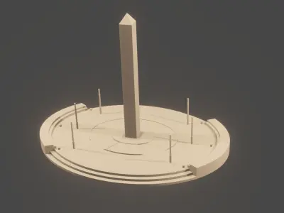 Monument obelisk with candles 3D model