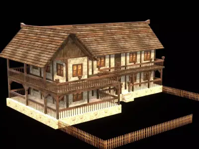 Medieval Blacksmith House 3D Asset Low-poly 3D model