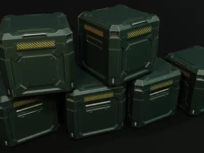 Sci-Fi Crate Low-poly 3D model