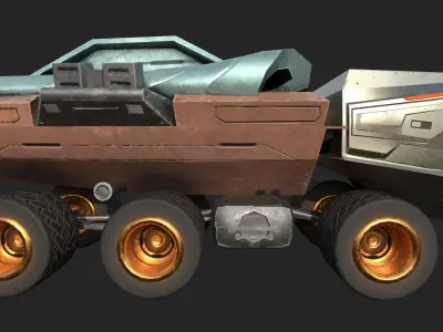 Sci-Fi Truck Model Low-poly 3D model