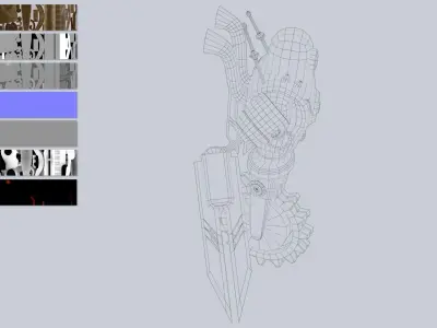 Steampunk mech Low-poly 3D model