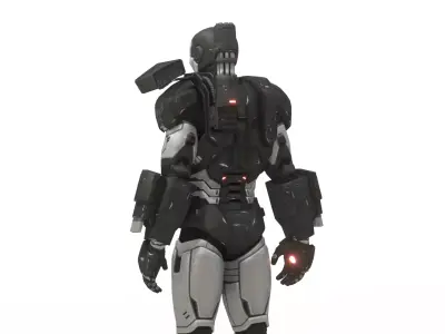 War Machine 3D Model Iron Man Armor MCU Inspired Low-poly 3D model