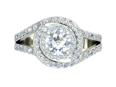 Women Wedding Engagement Two Band Ring 3D print model order