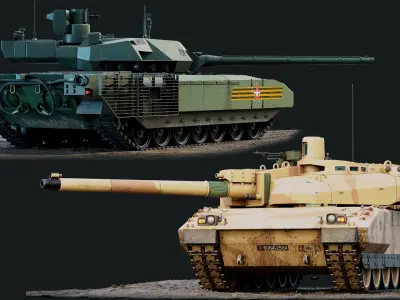  10 Rigged Modern Tanks Megapack 