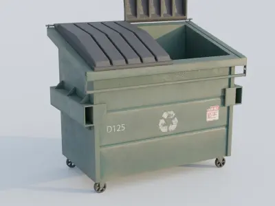Pack of Rubbish Bins Low-poly 3D model