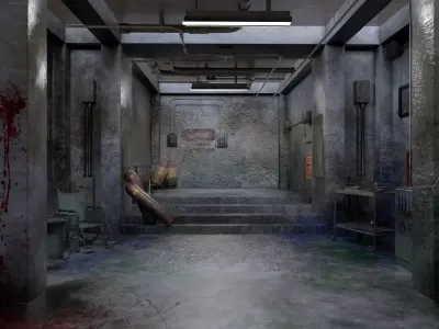 Old Hospital Room 2 Low-poly 3D model