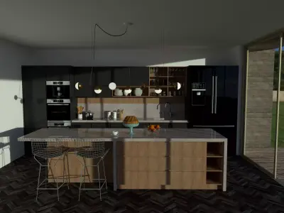 modern minilal kitchen chic and elegant designe  3D model