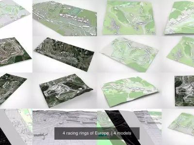  4 racing rings of Europe  3D Model Pack