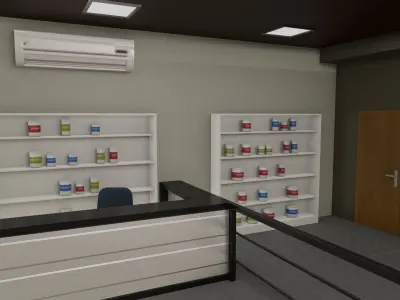 Fitness Gym Low-poly 3D model