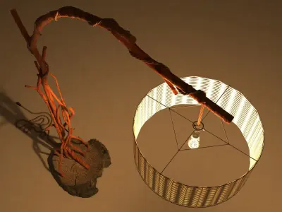 Natural Tree Floor Lamp 3D model