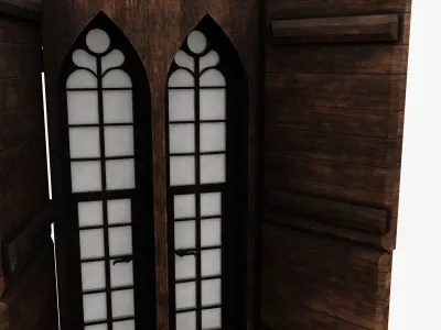 Medieval window Low-poly 3D model
