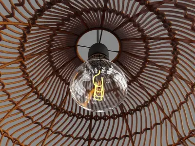 Rattan pendant light 3D model purchase