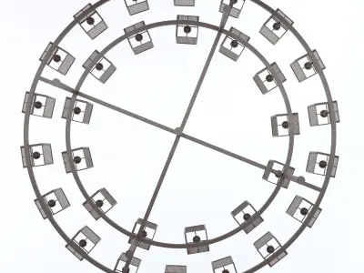 Wrought Iron Concentric Circle Cage Light 3D model