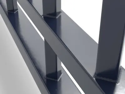 Street Fence - Bars 3D model