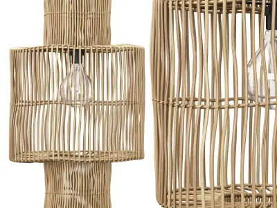 Hanging rattan lamp shade by Tine K Home  3D model