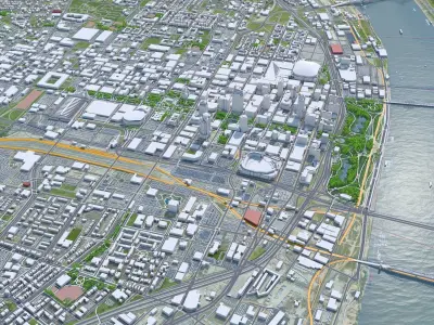 Saint Louis Downtown Missouri USA Low-poly 3D model