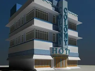 HD Hotel Building  Free 3D model