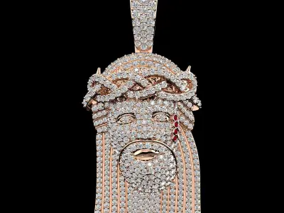 Jesus diamond  Hip Hop  pendant-2 3D print model
