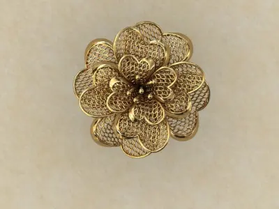 Multi Floor Flower Electro-Fusion Fashion Ring 3D print model