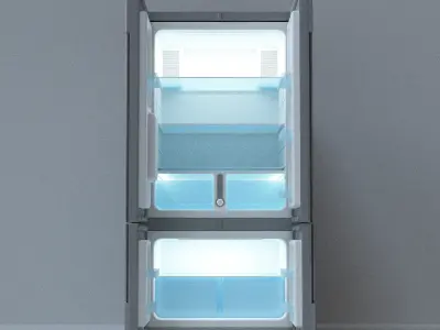 French Door Fridge Low-poly 3D model