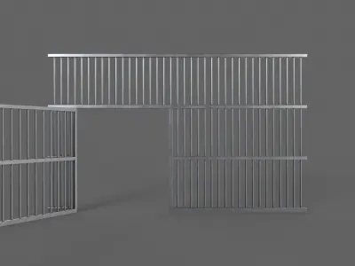 PBR Door Prison Cell 3 Low-poly 3D model