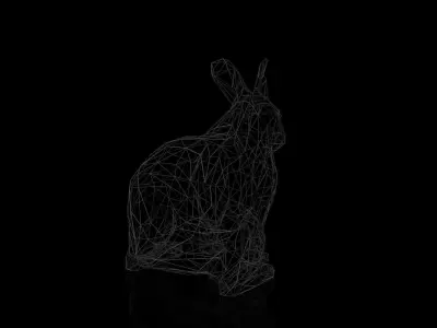 Rabbit Wireframe Low-poly 3D model