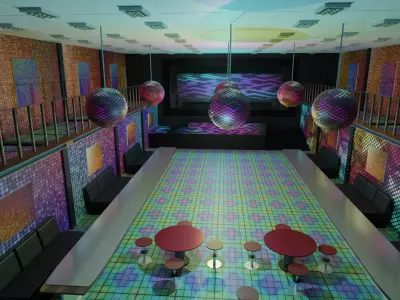 Nightclub Interior Low-poly 3D model