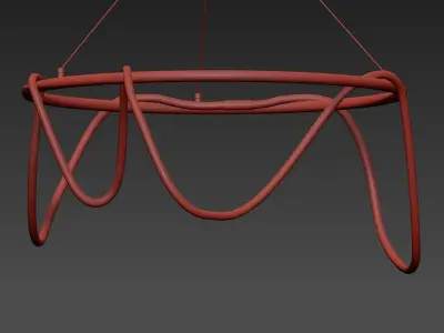 Ring Pendant chandelier Led Cord 3D model