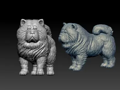 Chow Chow Dog model - Chow Dog statue - 3D print 3D print model
