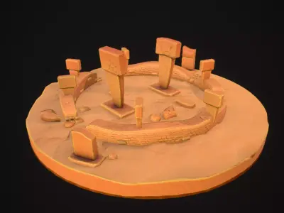 Stylized Gobekli Tepe Low-poly 3D model