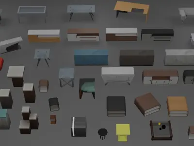 190 ArchViz Game Assets Low-poly 3D model