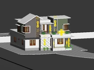 HOME 5 house with two stories 3D model