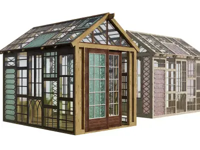 Aged frame greenhouse 3d model 3D model