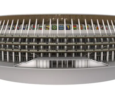 Tokyo National Olympic Stadium Football Field 3D model